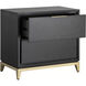 Edmund 31 X 28.5 inch Smoke Grey / Yellow Gold Night Stand